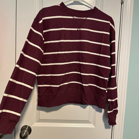 So Maroon Striped Pullover - Picture 1 of 3